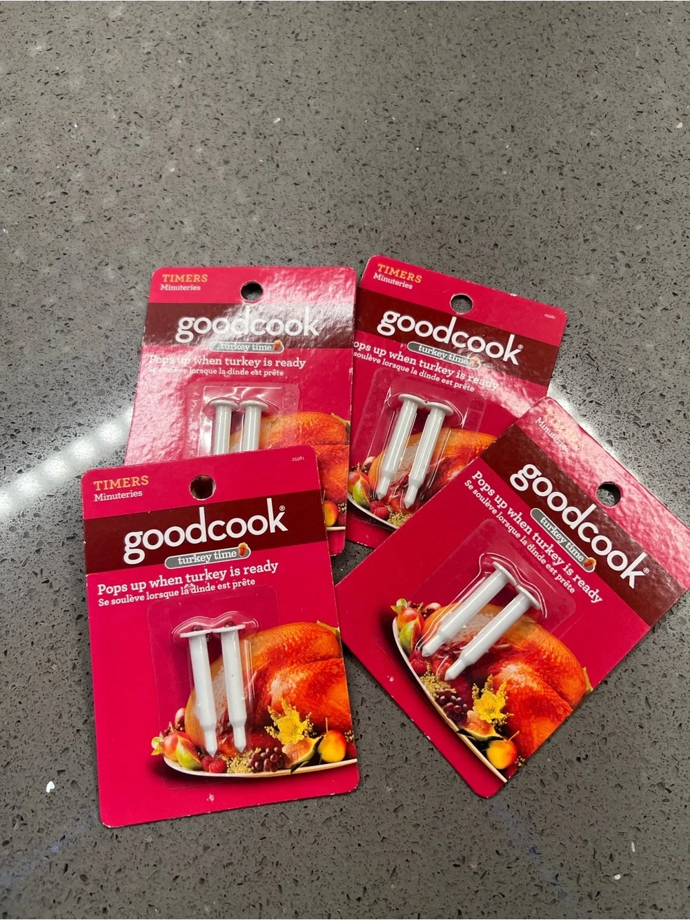 New! Goodcook White Turkey Timers - Pops Up When Turkey Is Ready (Set of 4)